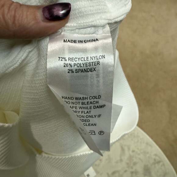 High Neck Ribbed Knit Mini Dress in White - Picture 7 of 7